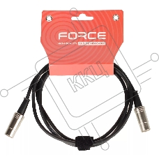 Кабель MIDI FORCE MCC-02/1.5MIDI DIN 5-pin - MIDI DIN 5-pin, высококачественный, диаметр 6 мм, для подключения синтезаторов, звуковых модулей и др. оборудования, профессиональные металлические разъемы, длина 1,5 м, черный