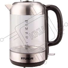 Чайник электрический Hyundai HYK-G4034 1.8л. 2200Вт черный/прозрачный (корпус: стекло)