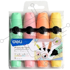 Набор текстовыделителей Deli EU356-MT Macaron скошенный пиш. наконечник 4цв.