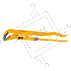 Трубный рычажный ключ №1 с изогнутыми губками Deli DL105240 315мм, раскрытие губок 0-40мм, сталь Cr-V