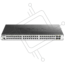 Коммутатор D-Link DGS-3000-52L/B1A, 48×1 Гбит/с + 4×1 Гбит/с SFP, управляемый