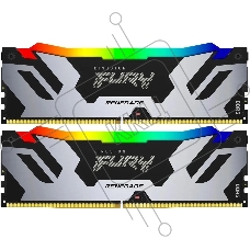 Оперативная память Kingston Fury Renegade, DDR5, 32GB (2x16GB), 6800MHz, CL36, DIMM, с радиатором, RGB, серебристый