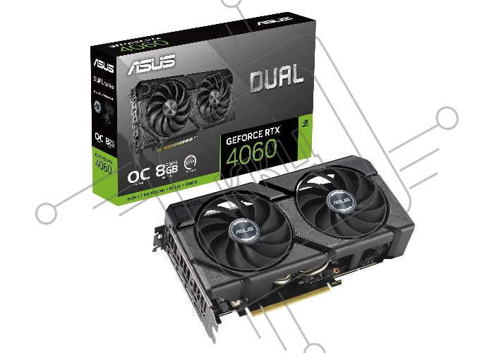 Видеокарта Asus DUAL-RTX4060-O8G-EVO NVIDIA GeForce RTX 4060 8Gb PCI-E 4.0  128bit GDDR6 2505/17000 HDMIx1 DPx3 HDCP Ret