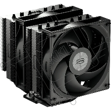 Кулер для процессора PCCooler RT620 PRO BK (250W, 4-pin PWM, 153mm, Al/Cu, 6x6mm, 2x120mm, 73.32CFM, 34.9dBA, 2200RPM, S: 1851/1700/1200/115X, AM5/AM4, черный)