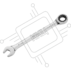 Ключ комбинированный Denzel, с трещеткой, 24 мм