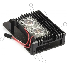 Корпус Qumo Aluminum case with double Transparent fans,  Raspberry Pi 4, black(RS012)
