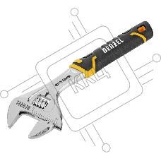 Ключ разводной Denzel 15742, 200 мм (раскрытие до 33 мм), CrV, с быстрым сбросом, кованый, TPR рукоятка