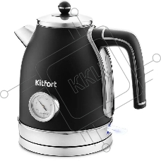 Чайник электрический Kitfort КТ-6102-1 черный с серебром