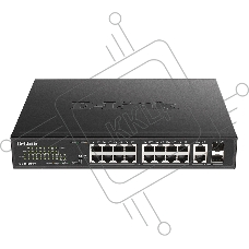 Коммутатор D-Link DES-1018MPV2, 16×100 Мбит/с + 2×1 Гбит/с Combo, неуправляемый