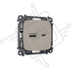 Комплект механизма розетки OMEGA Серо-бежевый матовый 2USB A+C 20W (быстрая зарядка) QUANT (OP3710, VM177) MO371010