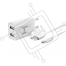 Сетевое зарядное устройство Harper WCH-5113 WHITE 1xUSB 2.1A + кабель MicroUSB