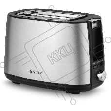 Тостер Vitek VT-7156 серебристый/черный, 750 Вт, 2 слота