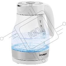 Чайник электрический Hyundai HYK-G3802 1.7л. 2200Вт белый/серебристый (корпус: стекло)