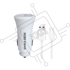 Автомобильная зарядка (от прикуривателя) MORE CHOICE (4627151192123) AC23m 2USB 2.4A для micro USB белый
