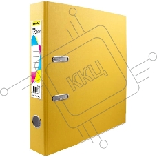 Папка-регистратор Silwerhof 2013374 A4 50мм, ПВХ/бумага желтый, металлическая окантовка, сборная (упаковка: 2шт)