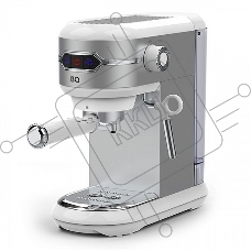 Кофеварка эспрессо BQ CM3001 стальной/белый, исп. кофе - молотый, 1 л, 1450 Вт, 15 Бар.