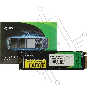 Накопитель SSD Apacer 500GB M.2 2280 AS2280Q4 Client AP500GAS2280Q4-1 PCIe Gen4x4 with NVMe, 5000/2500, IOPS 750K, MTBF 1.5M, 3D TLC, 850TBW, 1.7DWPD, Kit Heatsink and mount, NVMe 1.3, RTL