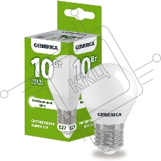 Лампа LED G45 IEK LL-G45-10-230-40-E27-G шар 10Вт 230В 4000К E27 GENERICA