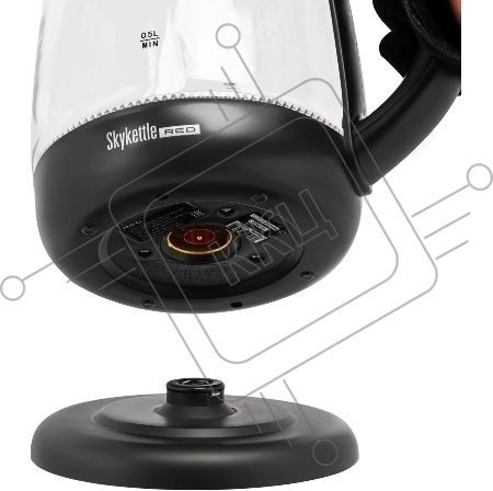 Чайник электрический Red Solution RK-G210S 1.7л. 18502200Вт черный/прозрачный (корпус: стекло)