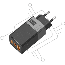 Сетевое зарядное устройство USB-A и 2 USB-C, 65Вт REXANT