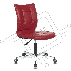Кресло офисное Бюрократ CH-330M/RED без подлокотников, красный, искусственная кожа, крестовина металл