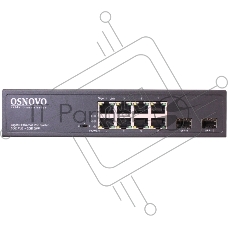 Коммутатор Osnovo SW-80802(150W), 8×1 Гбит/с PoE + 2×1 Гбит/с SFP, неуправляемый
