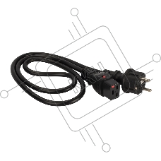 Шнур питания Lanmaster LAN-PP19L/SH-5.0-BK C19-Schuko проводник.:3x1.5мм2 5м 220В 16А черный