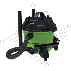 Строительный пылесос GreenWorks G120WDV (4701207) зеленый, 1300 Вт, уборка сухая/влажная, пылесборник контейнер, 34 л