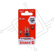 Бита Milwaukee Shockwave SL0.8x5.5 25мм 2шт (4932430902)