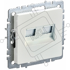 Розетка компьютерная двойная IEK BRITE РК10-2-БрЖ кат.5E RJ45 жемчуг