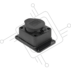 Розетка настенная с защитной крышкой каучуковая 230В 2P+PE 16A IP44 EKF PROxima