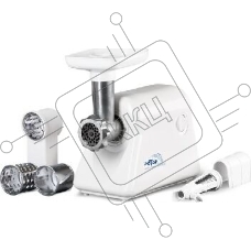 Мясорубка электрическая Ротор Дива Р ЭМШ 35/300-3 белый, 1500 Вт, 0.6 кг/мин, реверс, защита от перегрузки, насадки - 4