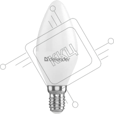 Лампочка светодиодная Defender C37-10W-830-E14 свеча, 3000 К, теплый белый, 1 шт.