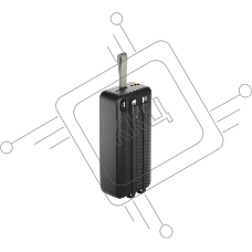 Внешний аккумулятор OLMIO L-30, 30000mAh, 22.5W, QC3.0, PD, LCD, + кабели Lightning\Type-C, черный
