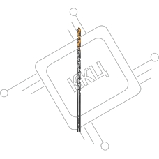 Сверло спиральное по металлу Denzel 4,5 х 126 мм, Р6М5, Golden Tip, удлиненное