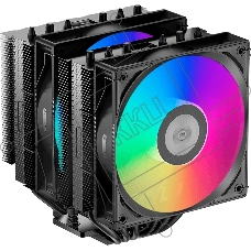 Кулер для процессора/ CPU Cooler PCCooler RT620 ARGB BK (250W, 4-pin PWM, 157мм, Al/Cu, 6x6мм, 2x120мм, 73.32CFM, 34.9dBA, 2200RPM, S: 1851/1700/1200/115X, AM5/AM4, черный)