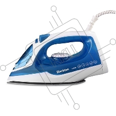 Утюг Blackton Bt SI2111 White-Blue. Мощность 2200 Вт, Резервуар для воды 200 мл, Постоянная подача пара 20 г/мин, Паровой удар 90 г, Керамическое покрытие, Индикация готовности к работе, Защита от перегрева, Шарнирное вращение шнура на 360', Длина сетевог