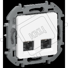 IEKINSPIRIA Розетка компьютерная двойная RJ45 категория 6 UTP 6738401 белый