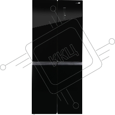 Холодильник Nordfrost RFQ 450 NFGb черное стекло многокамерный 270/135л морозилка сбоку, No Frost, Side by Side