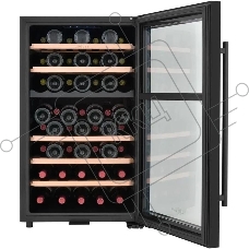 Винный шкаф ZÜGEL ZCWF521DB черный, 127 л, 2 отсека, 52 бут., класс A+