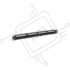 Патч-панель TERACOM 19'' Cat.5E 1U неэкранированная UTP 24 порта RJ-45 110 IDC