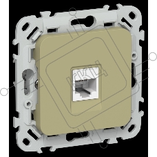 Розетка компьютерная RJ45 категория 5Е UTP РК5е-1-0-ФлО оливковый FLITE