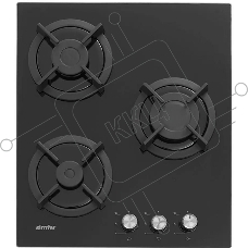 Газовая варочная панель Simfer H45N30B416, 3 конфорки, закаленное стекло, черный