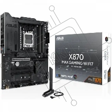 Материнская плата ASUS X870 MAX GAMING WIFI7, AM5, AMD X870, 4xDDR5, 4xSATA, 3xM.2, 1xPCIe 5.0 x16, 2xPCIe 4.0 x16, 1xPCIe x1, 1xHDMI, 2xUSB-C 40Gbps (USB4), 1xUSB-A 10Gbps, 3xUSB-A 5Gbps, 4xUSB-A 2.0, 1x2.5Gb LAN, Wi-Fi 7, Bluetooth 5.4, 3x3.5 мм, 7.1, A