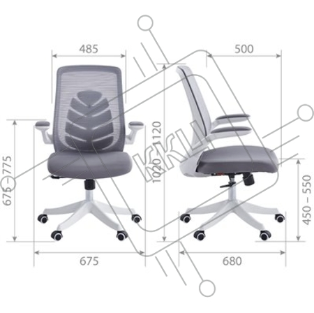 Кресло для оператора Chairman CH565 белый пластик, серый