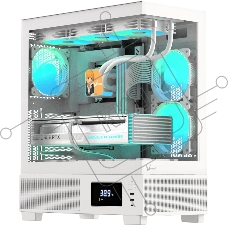 Компьютерный корпус AeroCool / Formula V Line Crystal E1 White, ATX, TYPE-C*1, USB3.0*2, Switch Display Panel