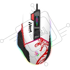 Мышь проводная A4Tech Bloody W95 Max Naraka белый/рисунок, оптическая, 12000 dpi, USB, кнопки - 6