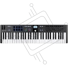 Клавиатура MIDI [231532] Arturia [KeyLab Essential 61 mk3 Black] 61 клавиша, LCD дисплей, 9 энкодеров, 8 пэдов, 9 фейдеров, 12 кнопок управления, колеса высоты тона и модуляции, 1/4