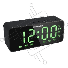 Радиочасы с будильником SOUNDMAX SM-1520B (черный с зеленым)
