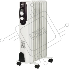 Масляный обогреватель Ballu Classic BOH/CL-09WRN (9 секций), белый, 2000 Вт, 25 м2, термостат